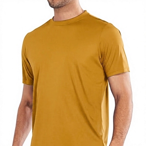 เสื้อยืดสีเขียวล้วนสำหรับผู้ชาย แขนสั้น คอกลม ทรงปกติ ผ้าฝ้ายผสม ถักทอ สีพื้น ใส่ได้ทุกวัน - Product Image 3