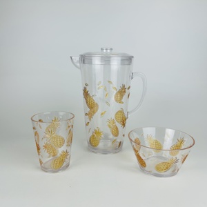 Embossed Pineapple Design Unbreakable <b>Plastic</b> Acrylic Water Tumbler for Party Use - Product Image 6