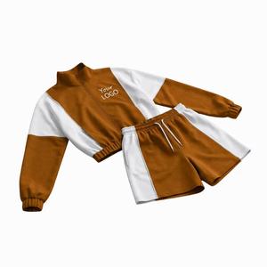 Ensemble de survêtement pour homme rouge et blanc, veste zippée à col montant et short à cordon de serrage, tenue de sport pour le jogging - Product Image 6