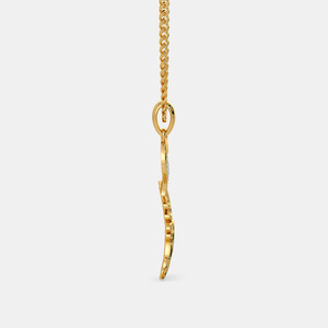 Collar con Colgante de Diamante Cultivado en Laboratorio con Esmalte de Pavo Real en Oro Amarillo - Product Image 4