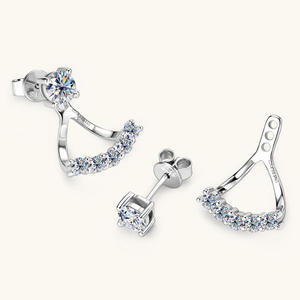 Pendientes de Plata de Ley 925 con Diamantes Cultivados en Laboratorio ZAWO VVS1, Corte Brillante Redondo, Joyería Fina para Mujer - Product Image 3