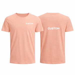 เสื้อยืดคอตตอนถักย้อมเส้นด้ายสีพีชแบบกำหนดเองสำหรับผู้ชาย ระบายอากาศได้ดี แห้งเร็ว คอกลม แขนสั้น สวมใส่สบายๆ สำหรับฤดูร้อน - Product Image 1