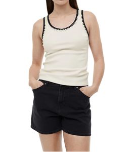 Camiseta sin mangas acanalada para mujer, estilo casual de verano, transpirable, de punto con elastano/poliéster, estilo moderno y ligero. - Product Image 1