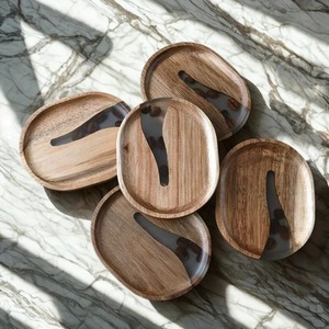 Wooden Resin Coasters Heat Resistant Tabletop Protection Wood <b>Cup</b> Mug <b>Mats</b> for Drinks Bar Kitchen Home - Product Image 6