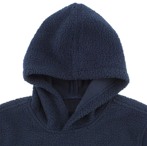 Sweat-shirt à capuche unisexe en polaire bleu marine, coupe classique, pull décontracté avec poche avant, 420g, doublure solide, vêtements d'hiver - Product Image 3