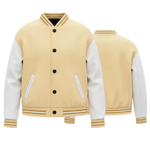 Chaquetas Varsity de Mezclilla con Piel de Oveja Premium para Hombre y Mujer, Logotipo Personalizado, Ropa Urbana de Otoño, Chaquetas Universitarias - Product Image 4