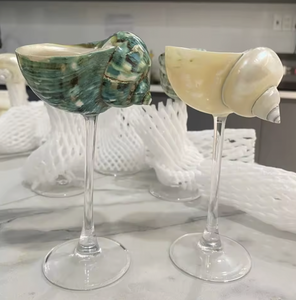 แก้วไวน์เปลือกหอยเวียดนาม ทำมือจากเปลือกหอยธรรมชาติ สำหรับไวน์ ค็อกเทล สไตล์ชายหาด ของตกแต่งโต๊ะ - Product Image 5