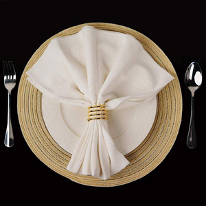 Anneau de serviette de table en métal de haute qualité, motif floral, couleur or blanc, pour mariage, fête, hôtel, décoration de table - Product Image 6