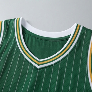 Uniformes en polyester pour hommes adultes, toutes saisons, impression de numéros d'équipe, ensemble de maillots de basket-ball personnalisés, sans manches, col en V, respirant - Product Image 5