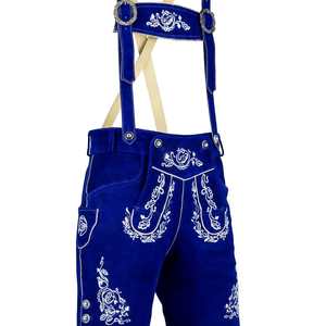 Short en cuir bleu bavarois pour hommes, tailles européennes 46 à 60 - Product Image 1