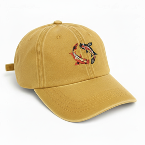 <b>Summer</b> Baseball 6 Panel <b>Cap</b> OEM ODM Custom Logo Embroidery <b>Flat</b> Brim Adjustable Vintage Wash High Quality Acrylic Hat - Product Image 2