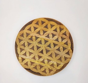 Assiette de service en bois de style élégant, écologique, pour mariage, vaisselle, plats, desserts, article ménager - Product Image 1