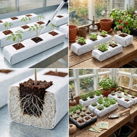 Sacs de culture en fibre de coco pour fraises, bleuets, champignons et fleurs – Utilisation hydroponique – Écologiques – Intérieur noir/extérieur blanc en plastique