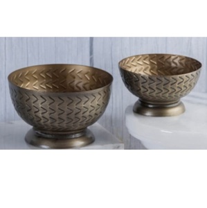Corbeille à fruits décorative gravée à la main, finition dorée, bol de service pour fruits, décoration pour comptoir de cuisine - Product Image 4