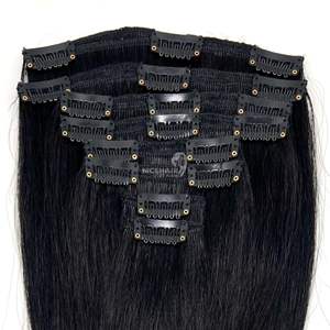 Clip de qualité supérieure dans les cheveux Remy Extensions de cheveux humains vietnamiens naturel droit cuticule alignée prix d'usine en gros - Product Image 3