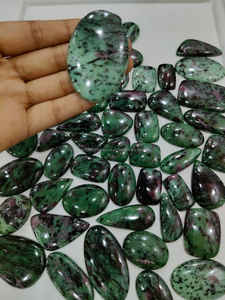 100% calidad Natural rubí zoisita piedra preciosa 100% piedra preciosa suelta natural rubí cabujón trasero plano para hacer joyería hecha a mano - Product Image 3