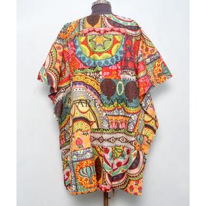 Kaftan en dentelle de coton pur très demandé pour femmes, imprimé floral délicat, respirant, écologique, coupe ample, tenue décontractée d'été pour la plage - Product Image 6