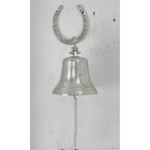 Cloche murale en forme de fer à cheval, artisanat métallique suspendu, accessoires décoratifs pour la maison, fournitures pour événements - Product Image 6