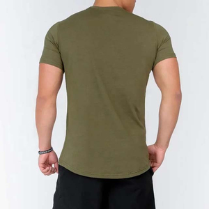 T-shirts pour hommes, vente directe d'usine, manches courtes, col rond, coton, coupe slim, fitness, décontracté, uni, été, sport, col rond, t-shirt homme - Product Image 3