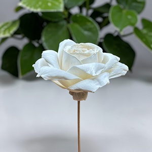 Flores de Madera Sola VADEE, Hechas a Mano, Sostenibles, de Madera de Rosa Sola, Tamaño 8.5 CM, Varilla de Fibra Vegetal de Sesbania VDXXX-078 TH - Product Image 3