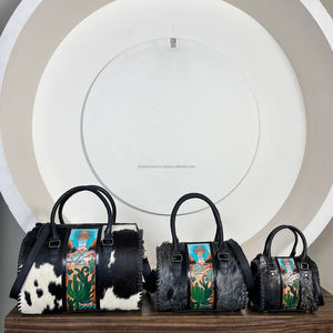 Vintage Handcrafted Cowhide Genuine Leather <b>Mini</b> Duffel Bags Luxury Cactus Designer Travel Crossbody Speedy Handbag for Unisex - Product Image 5