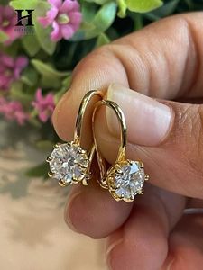 Luxury Solitaire Diamond Drop <b>Earrings</b> – 14k Gold with Certified Diamonds – <b>Fine</b> Jewelry Manufacturer - Product Image 2