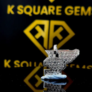 Custom Children's VVS Moissanite Cut <b>Letter</b> Pendant Hip Hop Style Sterling Silver Plated Personalized Initial Charm Claw Setting - Product Image 3