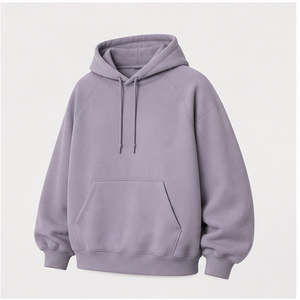 Customize Lavender <b>Grey</b> <b>Mens</b> Roomy Relaxed Pullover Hoodie Tonal Drawcord Kangaroo Pocket Cloud-Soft <b>Fleece</b> MHOOD-0027 - Product Image 3