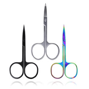 Small Stainless Steel Beauty Hair Scissors Eyelashes Nose Hair Eyebrow Trimming Eyelash <b>Extensions</b> Scissors ANAAIF - Product Image 1
