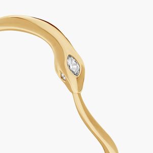 Snake Diamond <b>Bangle</b> <b>Bracelet</b> in Yellow Gold - Product Image 3