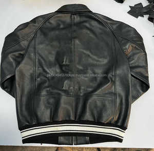 Abrigo de invierno con cuello de plumón formal con cremallera original Chaqueta de cuero de oveja genuina para hombres y mujeres con proceso de revestimiento ODM - Product Image 2
