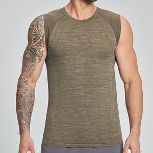 Débardeur de sport sans couture pour homme, coupe ajustée, pour la course, la gym, la musculation, débardeur de fitness sans manches - Product Image 1