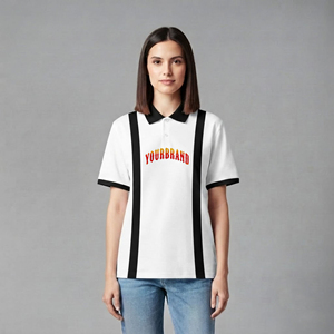 เสื้อโปโลผู้หญิงผ้าฝ้าย 100% ออกแบบ OEM/ODM สำหรับฤดูร้อน สวมใส่สบาย ทรงปกติ สีพื้น ปักโลโก้ตามสั่ง - Product Image 1