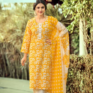 New Designer Pure Cotton Alia Cut <b>Kurti</b> with Embroidery Sikvans Work Ready Made <b>Kurti</b> Set for Women - Product Image 1
