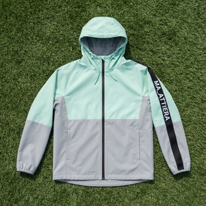 เสื้อแจ็คเก็ตกันลมมีฮู้ดสีเขียวมิ้นท์เทาสำหรับผู้ชาย แบบมีซิปเต็มตัว น้ำหนักเบา เหมาะสำหรับกิจกรรมกลางแจ้ง - Product Image 2