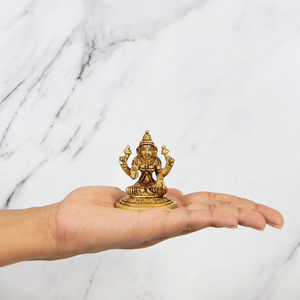 Estatua de Lakshmi de Latón Hecha a Mano para el Hogar, Templo, Decoración de Puja, Regalo Espiritual, Figurita - Product Image 5