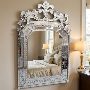 Miroir mural baroque vénitien de luxe | Miroir décoratif en verre de style antique avec cadre orné pour la décoration intérieure de la pièce, de l'hôtel et de la maison - Product Image 2