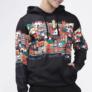 เสื้อสเวตเชิ้ตมีฮู้ดสำหรับผู้ชายพิมพ์ลายเมืองสีสันสดใสทรงปกติโพลีเอสเตอร์สวมใส่สบายๆในฤดูใบไม้ร่วง - Product Image 2