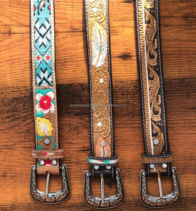 New Handmade Beaded <b>Tooled</b> Leather Carving <b>Belts</b> Available in All Sizes Western Design Bohemian Western Fashion Vintage Sty - Product Image 5