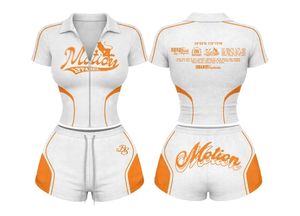 Custom Women <b>Sexy</b> Y2K 2 Piece <b>Set</b> Zip Up Polo Crop Top High Waist Mini Shorts Streetwear Tracksuit Slim Fit Graphic Summer - Product Image 5