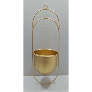 Maceta Moderna Redonda Colgante de Pared, de Hierro Fundido, Chapada en Oro, Duradera, para Decoración del Hogar y Jardín - Product Image 6