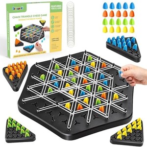Juego de Mesa de Estrategia Chain Triangle Cheese - Juguete Educativo de Diseño Tradicional Metálico para Decoración del Hogar - Product Image 1