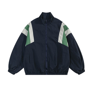 Ensemble de survêtement vintage en nylon avec logo personnalisé, nouvelle mode, réfléchissant, imperméable, coupe-vent, en toile unie teinte - Product Image 4