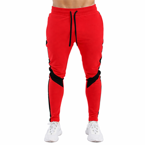 Pantalon de jogging décontracté pour homme, blanc, taille élastique, avec bande latérale rouge, léger, respirant, vêtements de sport d'été - Product Image 5