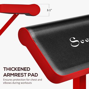 Panca Regolabile Rossa per Allenamento Bicipiti, Pieghevole, per 120 kg, Stazione Isolante per Bilanciere/Manubri da Seduti - Product Image 5