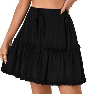 Minifalda de Cintura Natural para Mujer, Estilo Vintage, Color Sólido, Diseño OEM, Transpirable, Elástica, Cómoda, con Bolsillos, Casual - Product Image 2