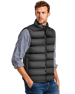<b>Men's</b> Large Size Black Business Formal Single Breasted Puffer <b>Vest</b> Zipper Breathable Fabric OEM Service Spring/Autumn - Product Image 5