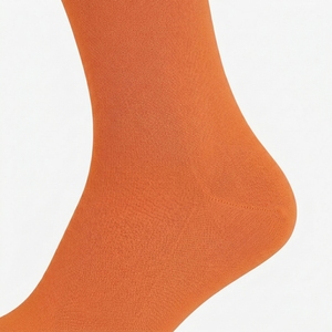 Wholesale <b>Men's</b> Crew <b>Socks</b> Solid Orange Knitted Custom Breathable Daily Wear Autumn Season - Product Image 5