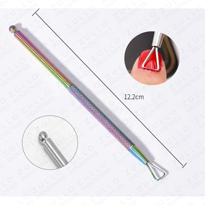 Luxury Double End Stainless Steel Cuticle Pusher Rainbow Nail Dead Skin Remover Manicure <b>Pedicure</b> <b>Tool</b> OEM - Product Image 3