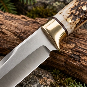 Cuchillos de caza hechos a mano de acero inoxidable con hoja fija forjada, punta caída, mango de madera duradero de borde afilado para camping y actividades al aire libre. - Product Image 3